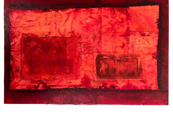 Liseron — « Cramoisi Picoté », 80x52 cm