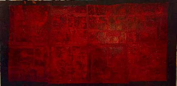 Liseron — « Cramoisie encadrée », 110x50 cm