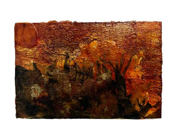Liseron — « Petites herbes folles cramoisies », 18x28 cm
