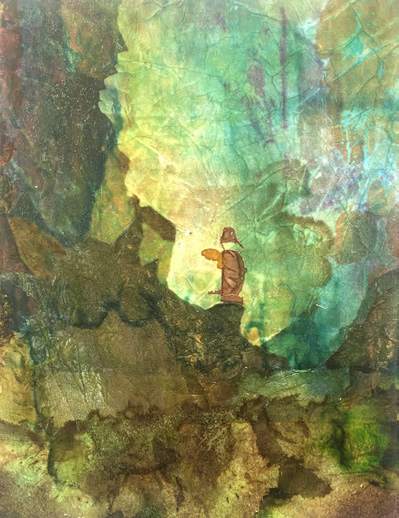 Liseron — « l’oiseau veille », 27x40 cm